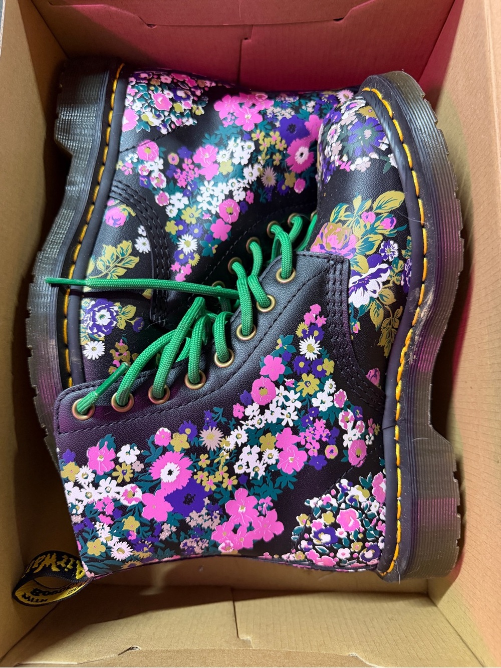 Dr. Martens 1460 Pascal Black-Multi Vintage Floral Backhand size 7 - Picture 3 of 7